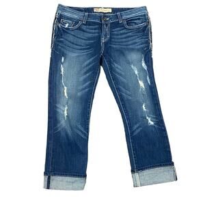 BKE Denim Madison Skinny Crop Embroidered Back Pocket Jeans